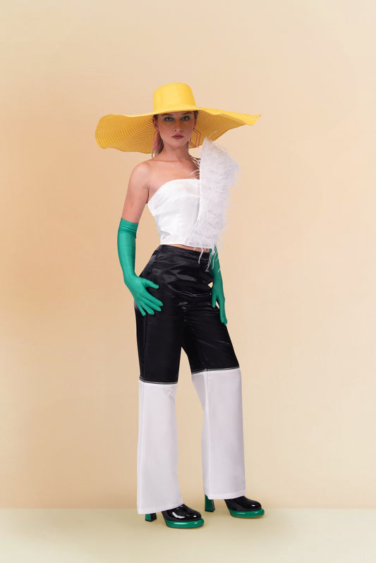 ASYMMETRICAL FEATHERED TOP
