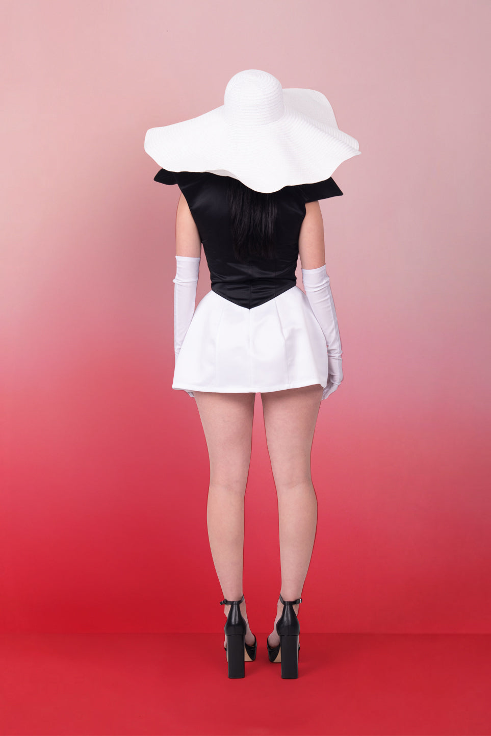 FUTURISTIC TWO-TONE MINI DRESS