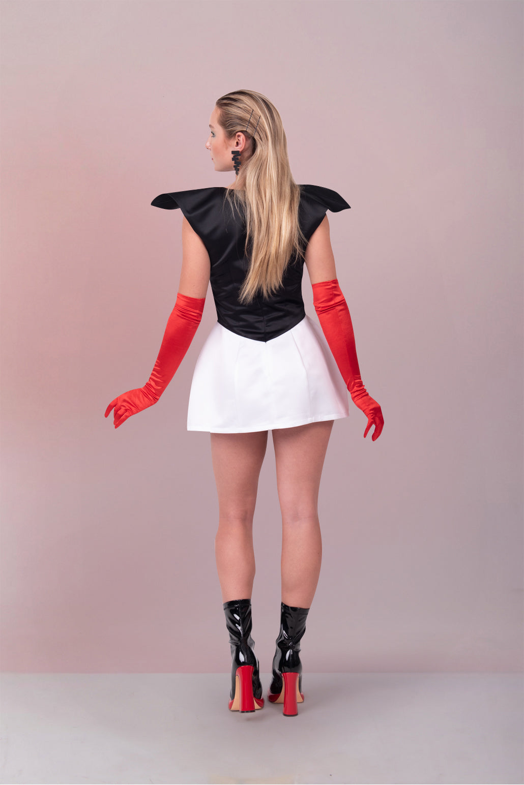 FUTURISTIC TWO-TONE MINI DRESS