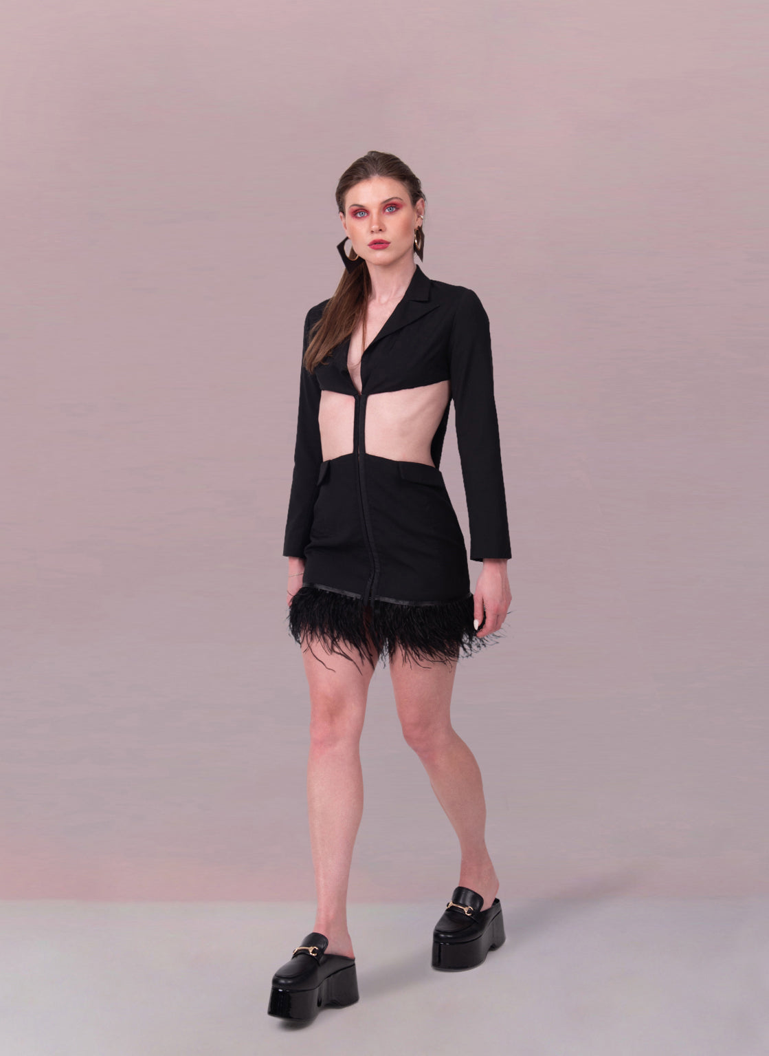 OSTRICH FEATHER LUXE DRESS