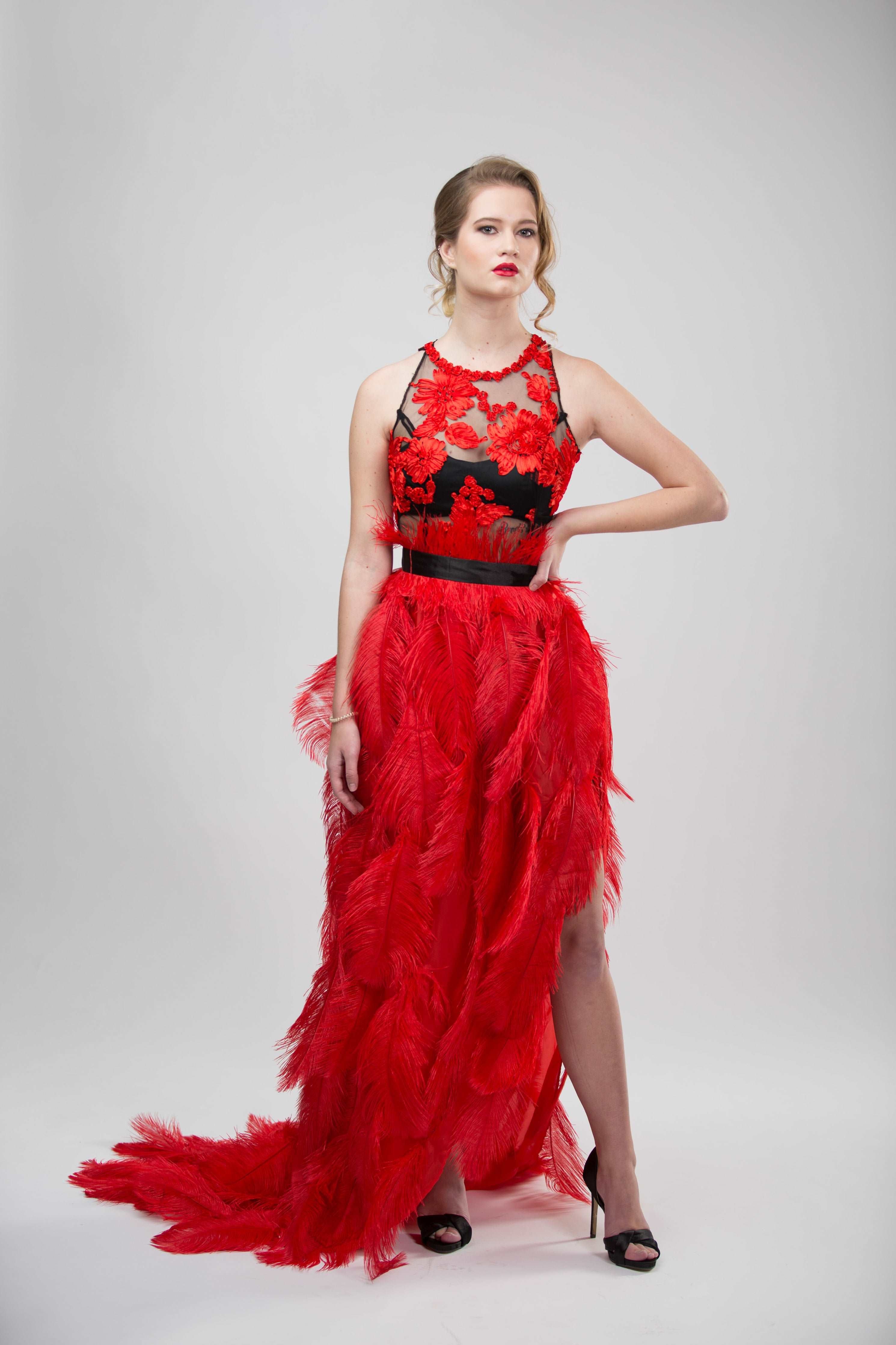 feather dress red Burgundy Feather Pearls Mermaid Celebrity Party Prom Dress Evening Pageant Gown