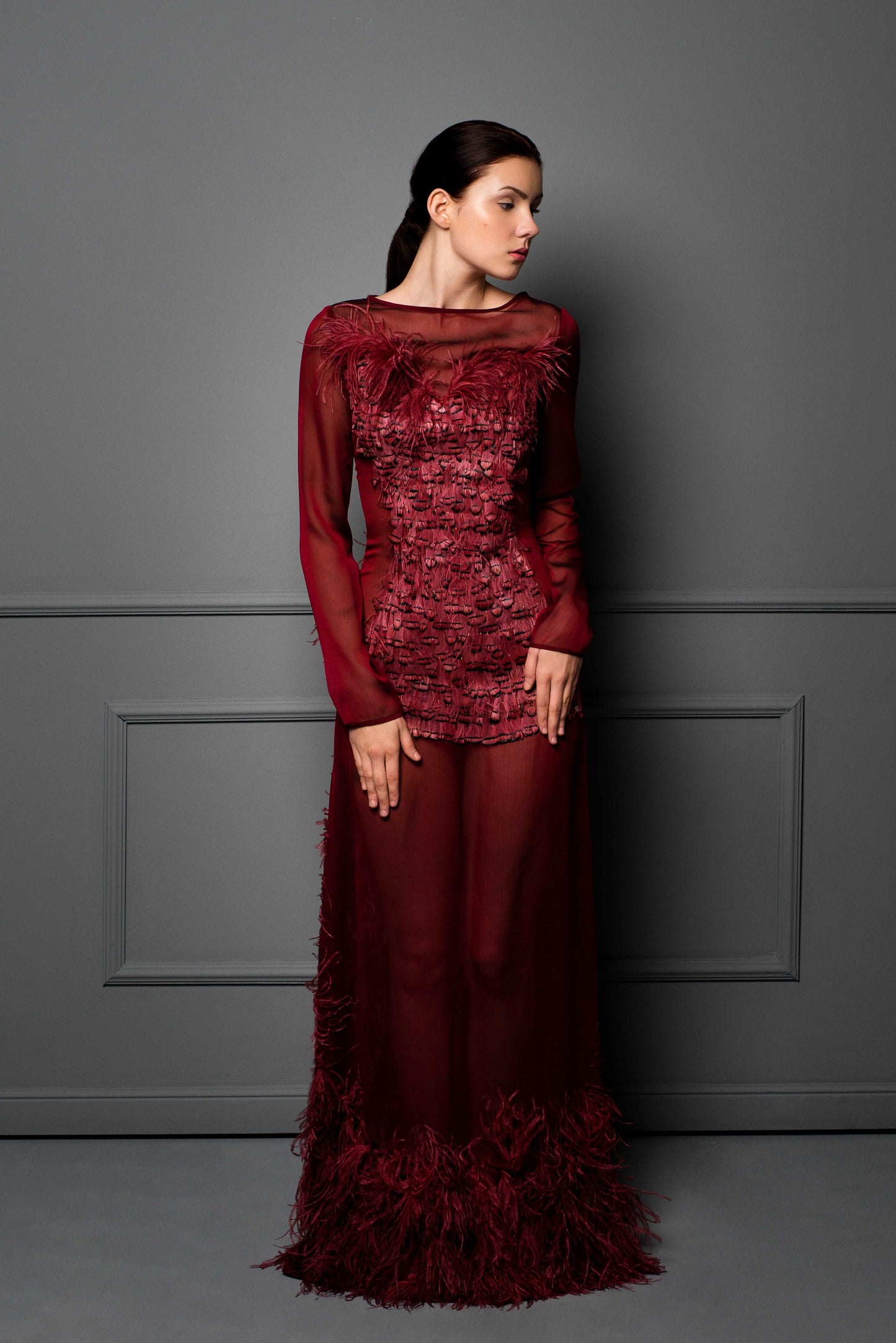 WINE RED GOWN