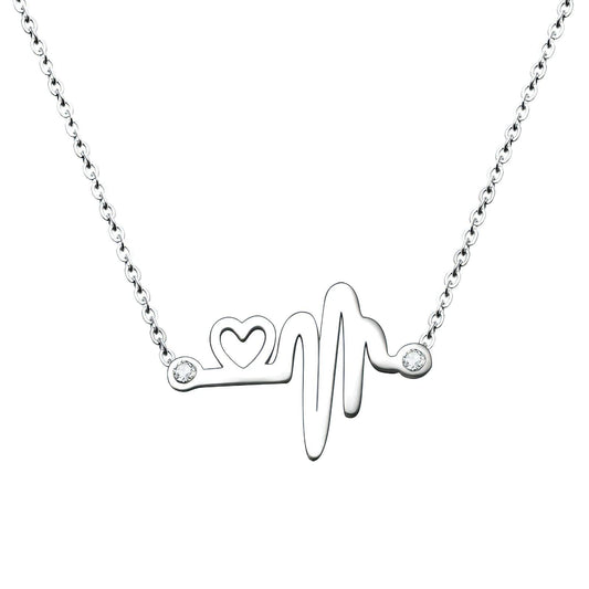 Stainless steel  Heart rate necklace