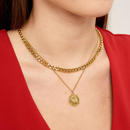 18K gold plated Stainless steel  Ancient coin necklace