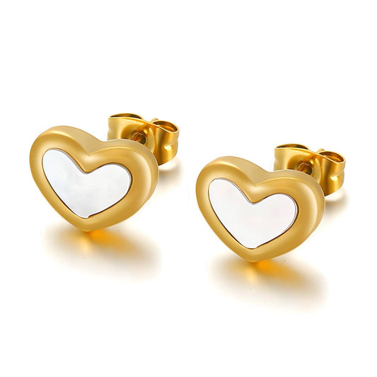 18K gold plated Stainless steel  Hearts earrings