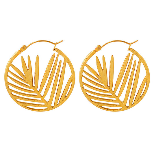 18K gold plated Stainless steel  Leafs earrings