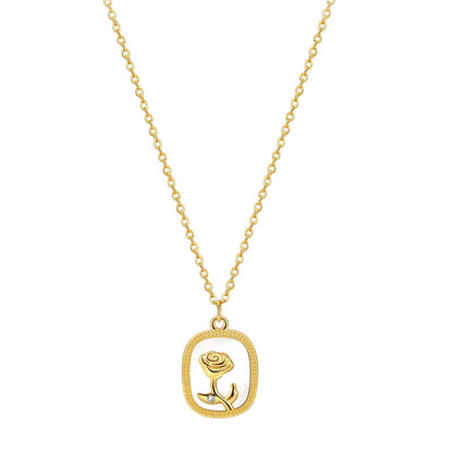 18K gold plated Stainless steel  Rose necklace