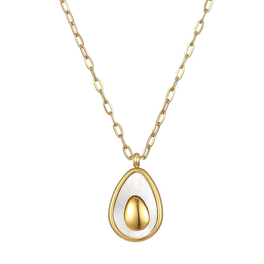 18K gold plated Stainless steel  Avocado necklace