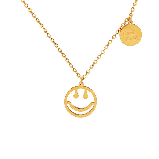 18K gold plated Stainless steel  Smile necklace
