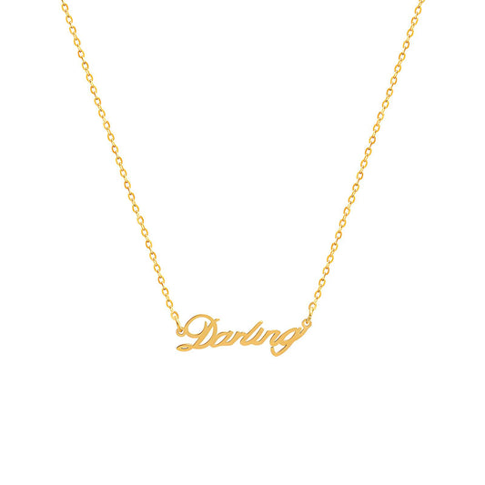 18K gold plated Stainless steel  Letter Darling necklace