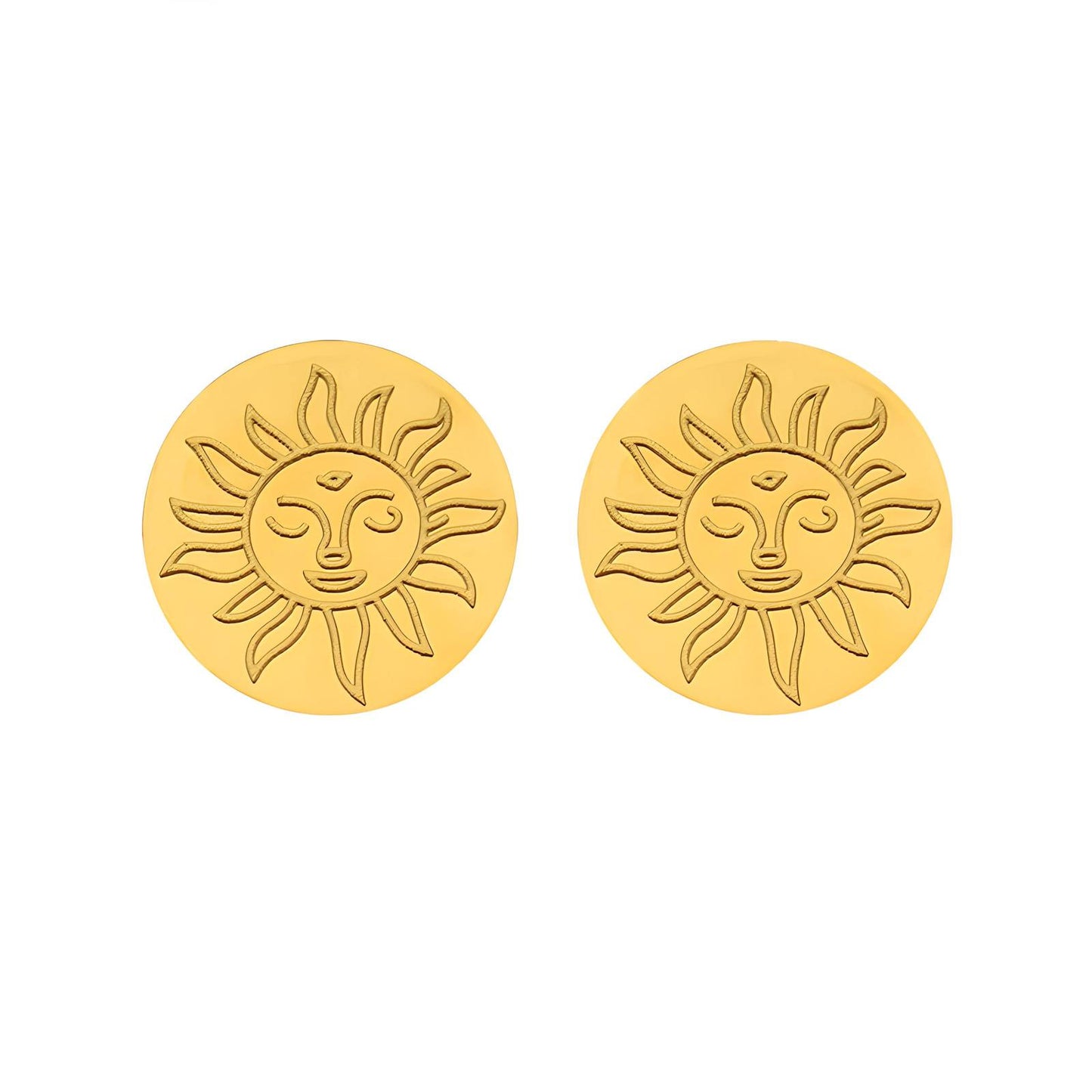 18K gold plated Stainless steel  The Sun earrings