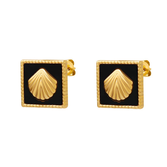 18K gold plated Stainless steel  Shells earrings