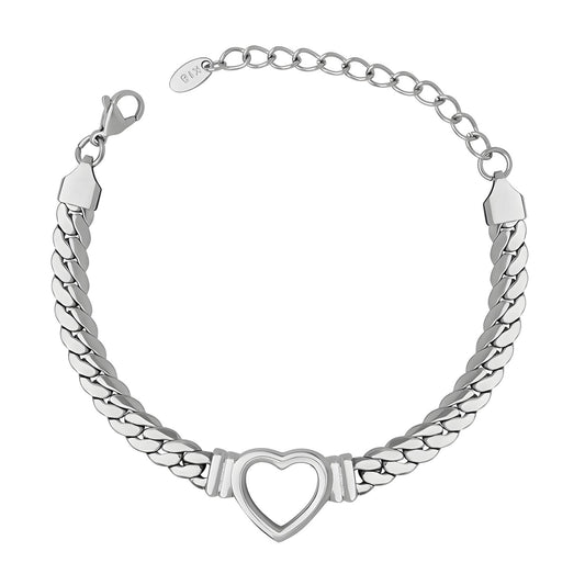 Stainless steel  Heart bracelet