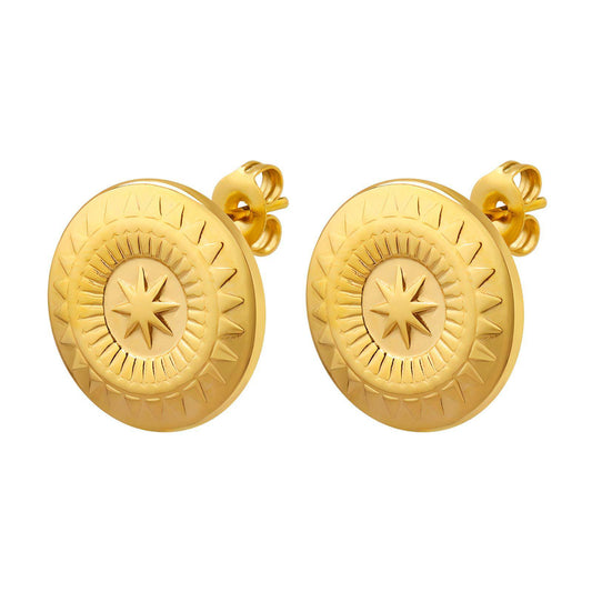 18K gold plated Stainless steel  Sun earrings