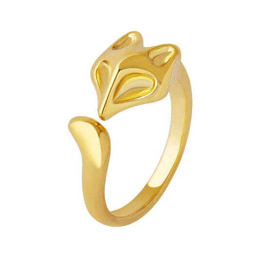 18K gold plated  Fox finger ring
