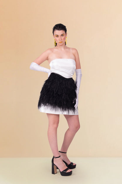 FEATHERED SATIN GLAM