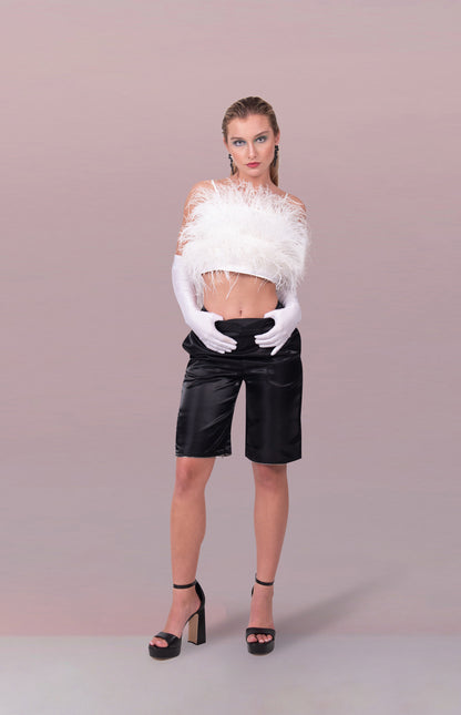 FEATHER LUXE CROP TOP