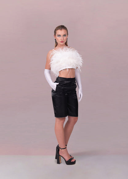 FEATHER LUXE CROP TOP