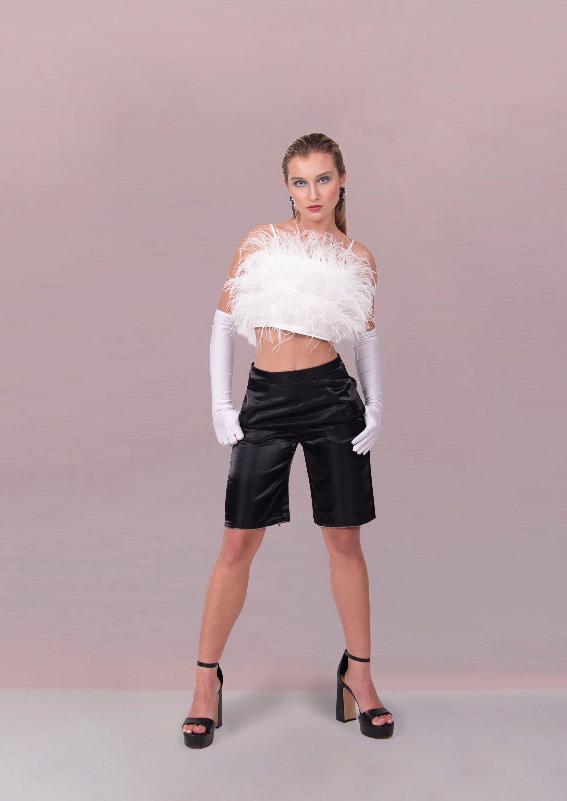 FEATHER LUXE CROP TOP