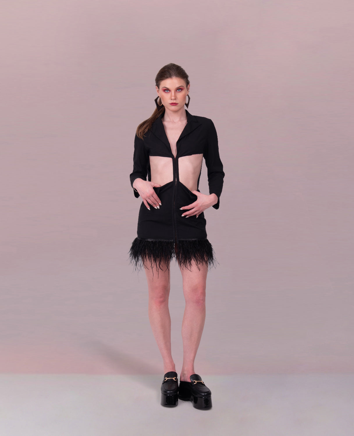 OSTRICH FEATHER LUXE DRESS M OSTRICH FEATHER LUXE DRESS M
