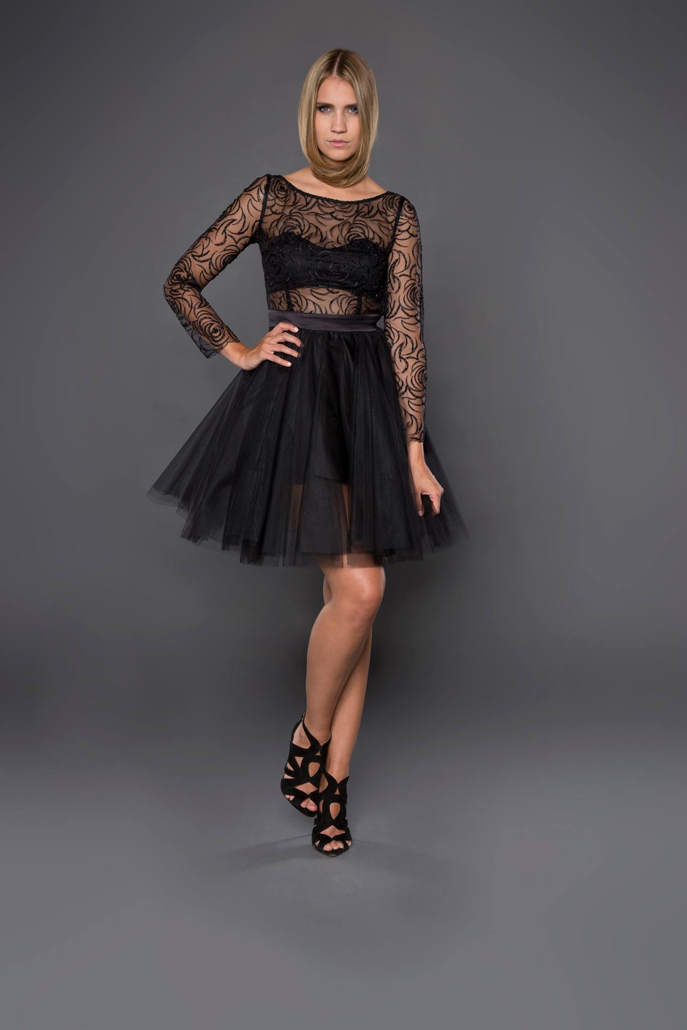 Black Lace Party Dress 