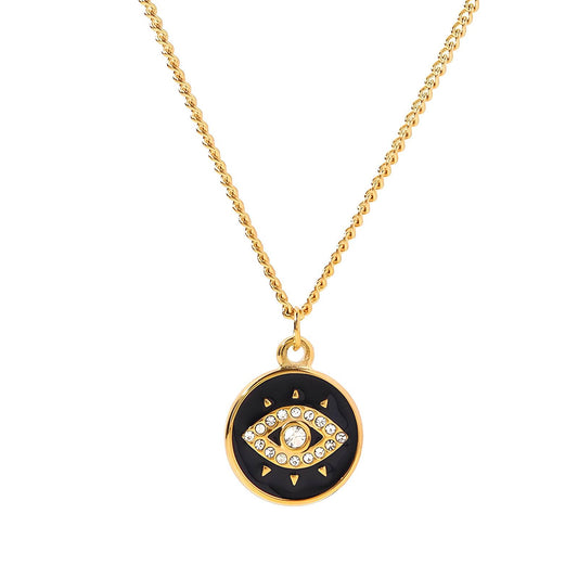 18K gold plated Stainless steel  Eye necklace