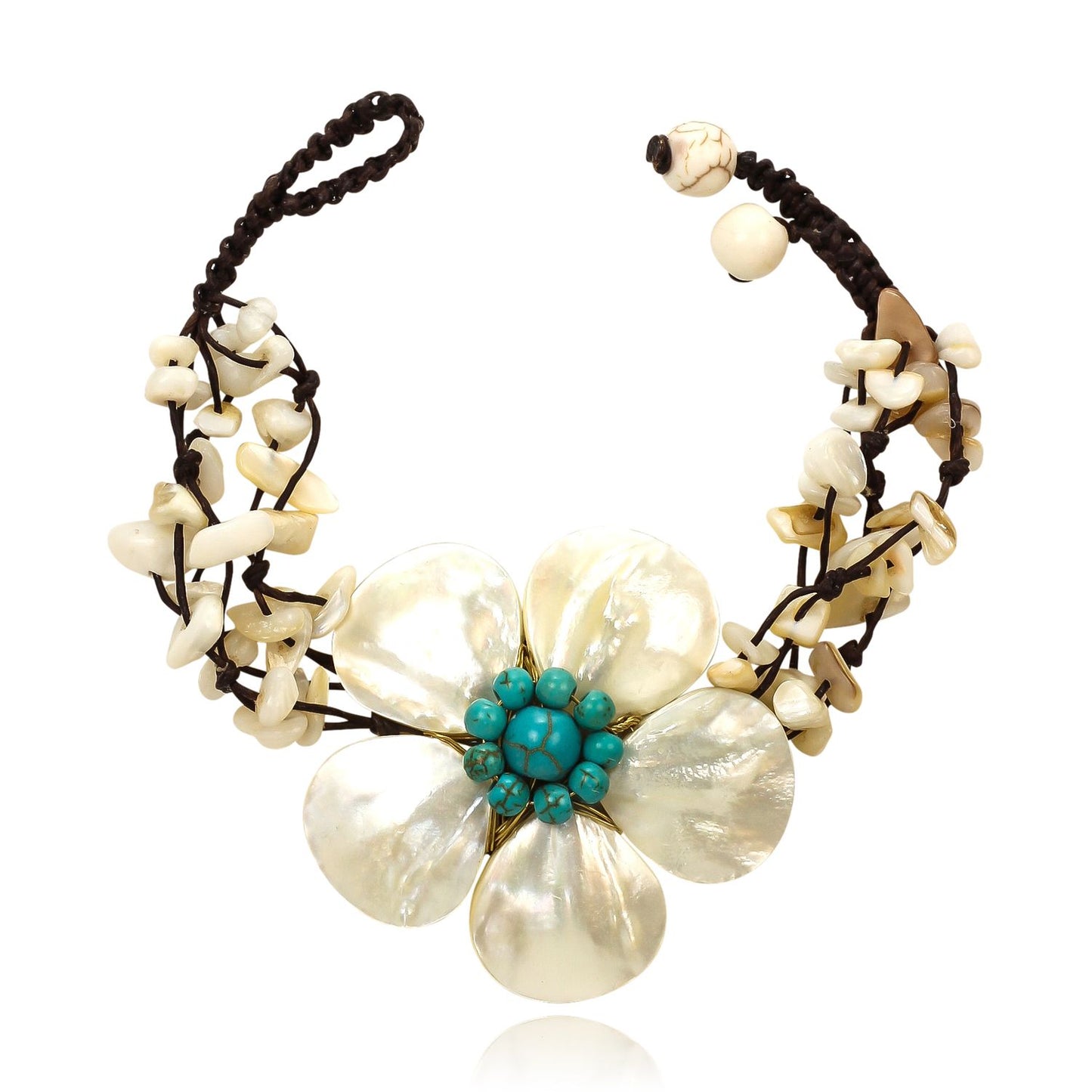 Handcrafted natural stone  Flower bracelet, Excentrico