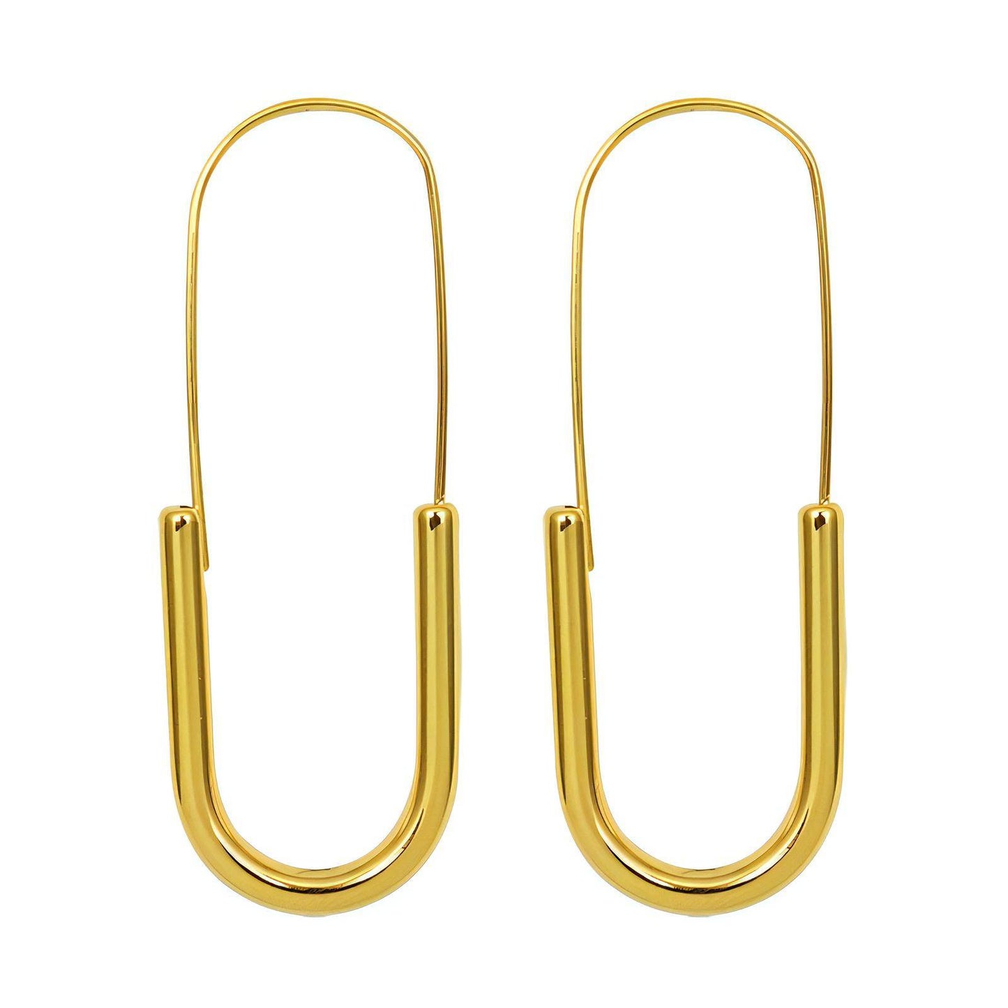 18K gold plated Stainless steel  Safety pin earrings
