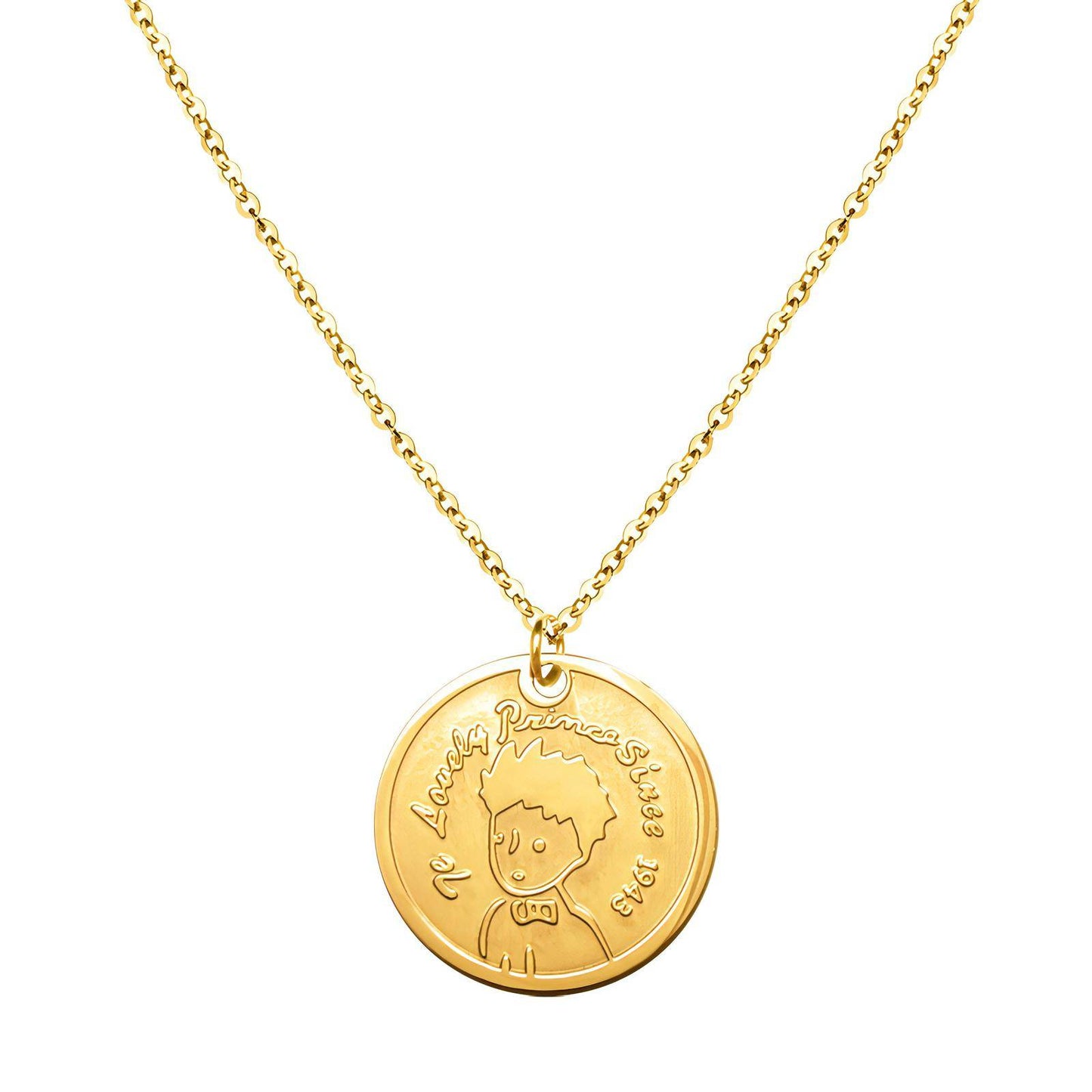 18K gold plated Stainless steel  Prince necklace
