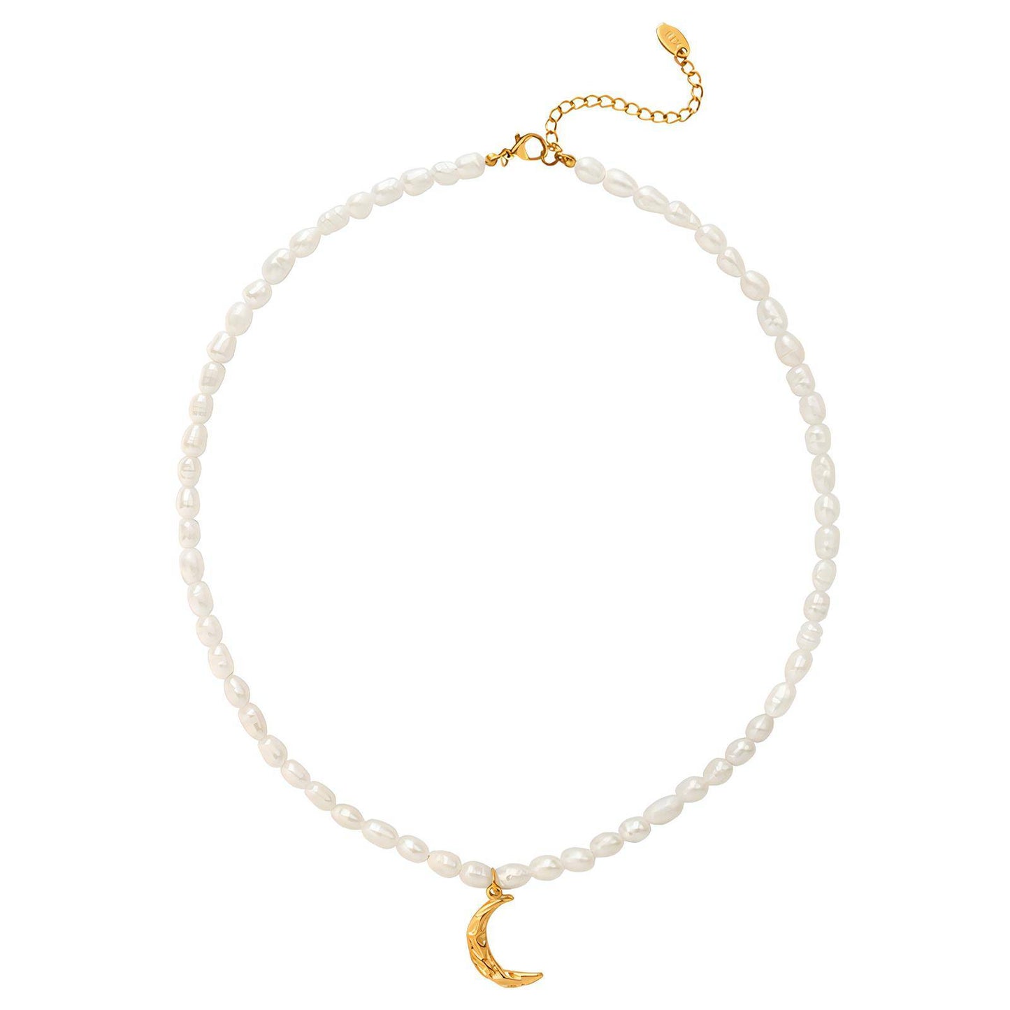 18K gold plated Stainless steel  Crescent necklace
