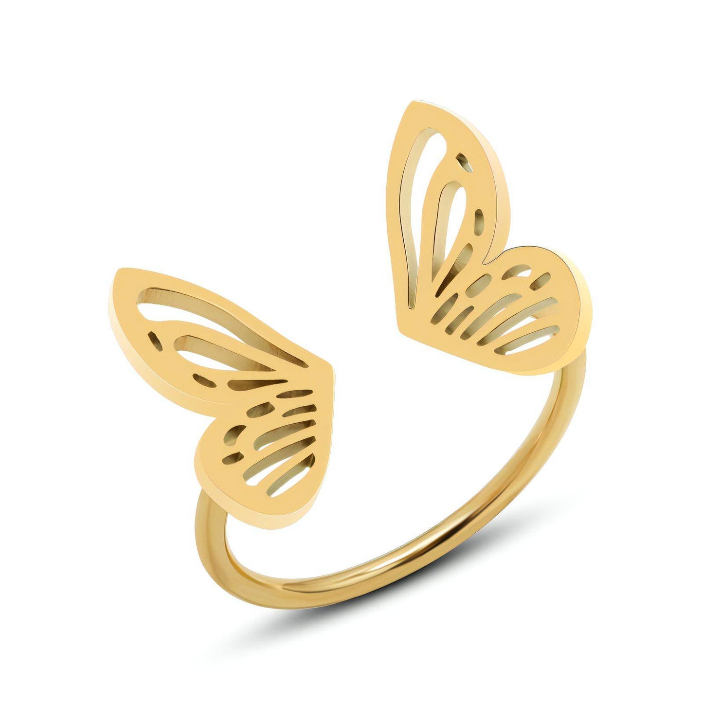 18K gold plated Stainless steel  Butterfly finger ring