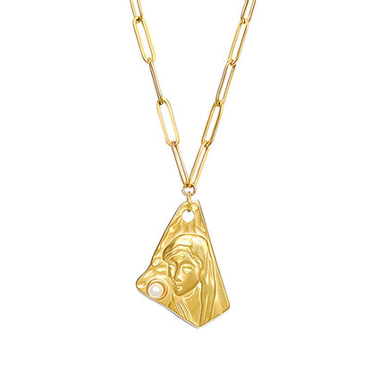 18K gold plated Stainless steel  Girl necklace