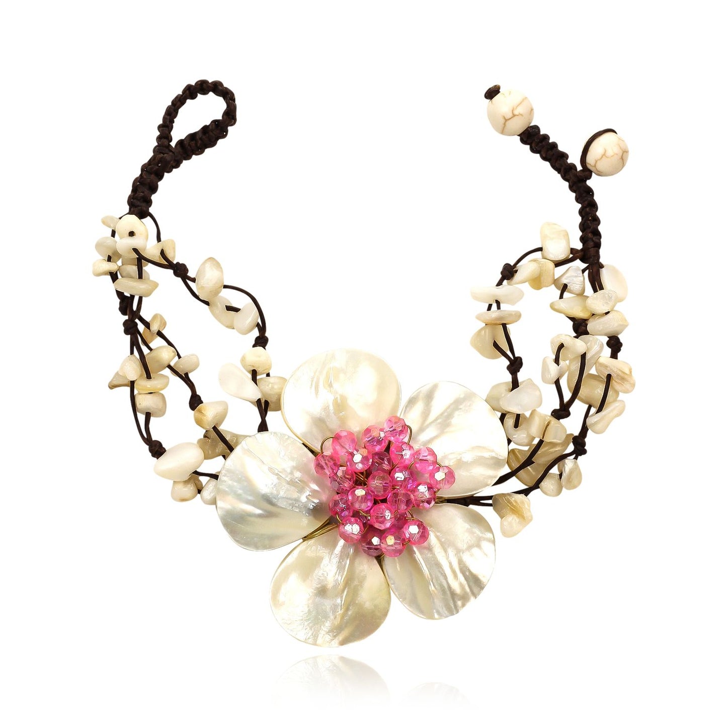 Handcrafted natural stone  Flower bracelet, Excentrico