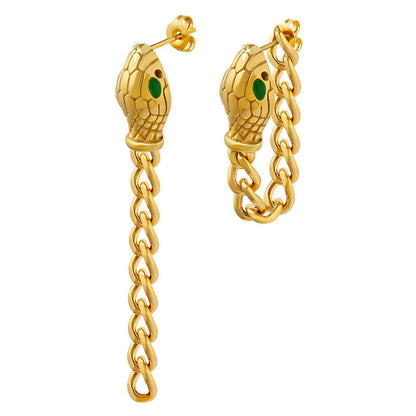 18K gold plated Stainless steel  Snakes earrings