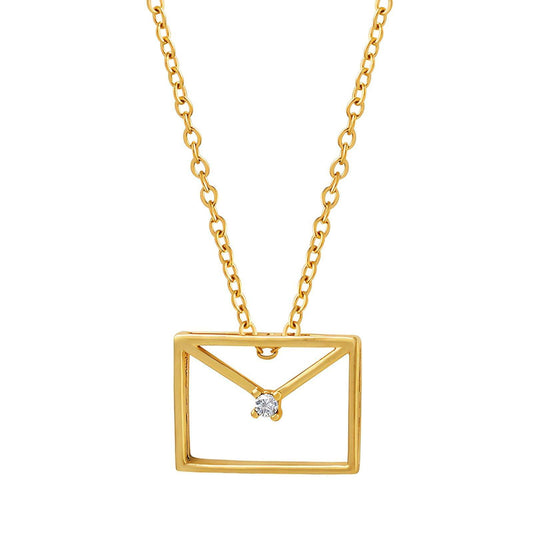 18K gold plated Stainless steel  Envelope necklace