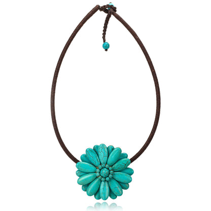 Handcrafted natural stone  Flower necklace, Excentrico