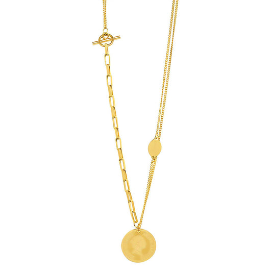 18K gold plated Stainless steel  Coin necklace
