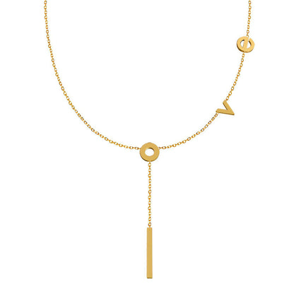 18K gold plated Stainless steel  Love necklace