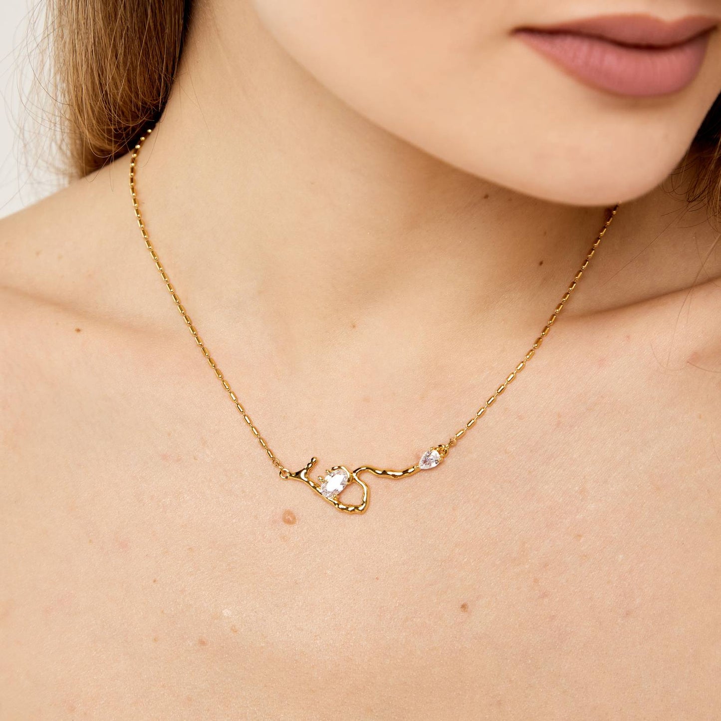 18K gold plated Stainless steel  Branch necklace