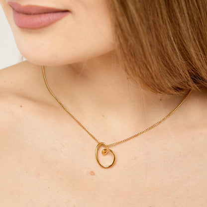 18K gold plated Stainless steel  Curl necklace