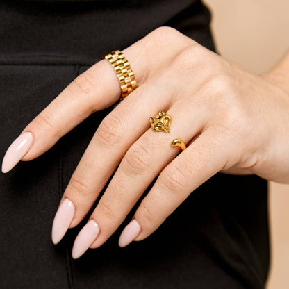18K gold plated  Fox finger ring
