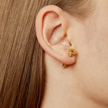 18K gold plated Stainless steel  Nail earrings