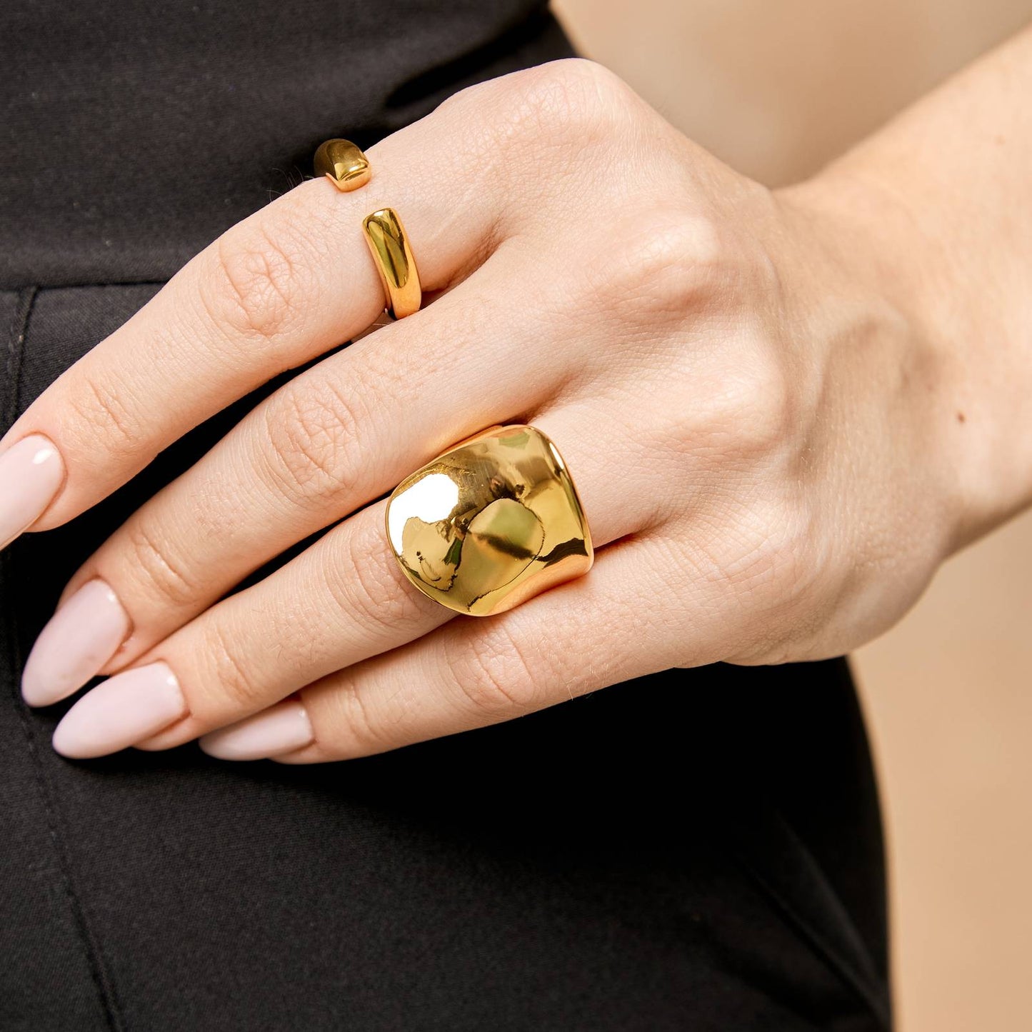 18K gold plated Stainless steel finger ring
