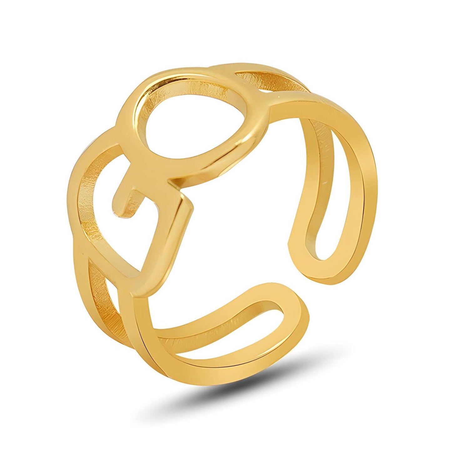 18K gold plated Stainless steel  GO finger ring