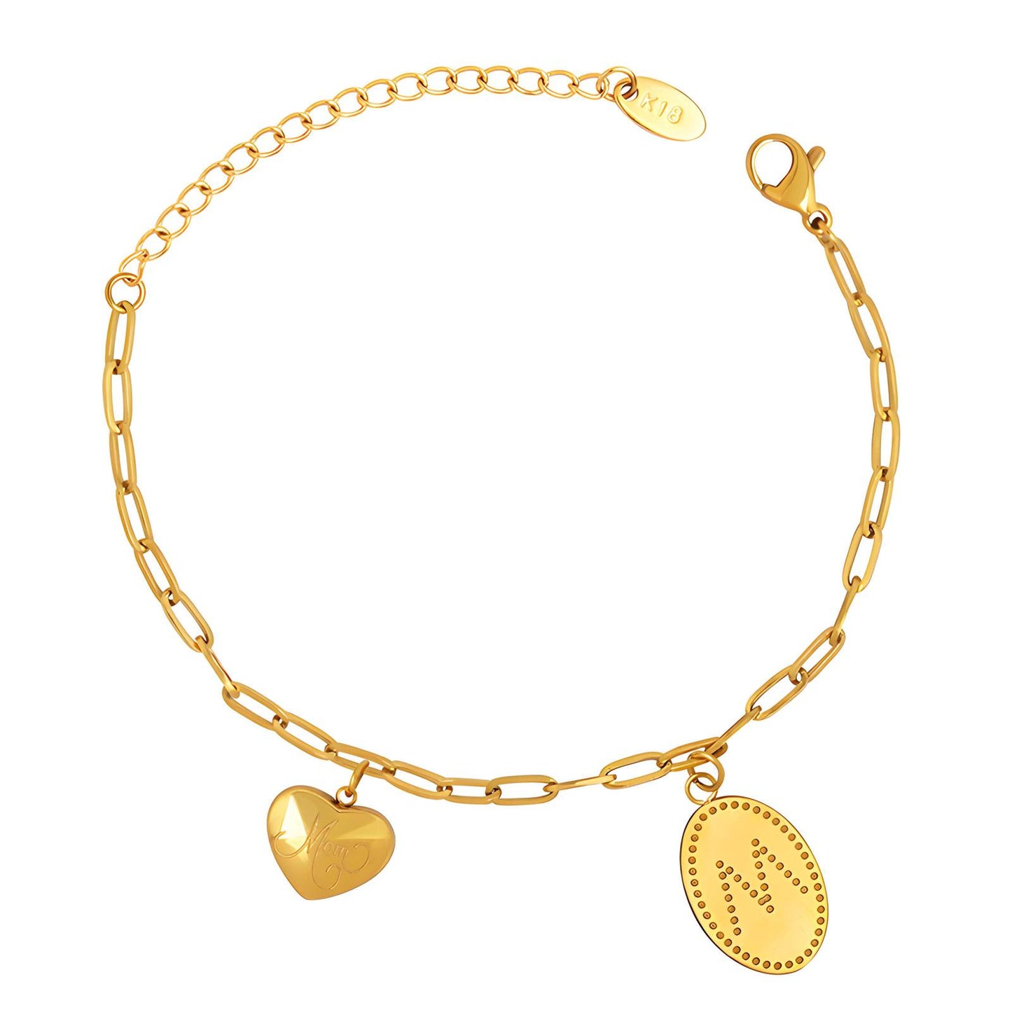 18K gold plated Stainless steel  Heart bracelet