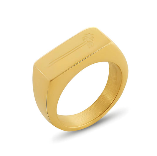 18K gold plated Stainless steel  Flower finger ring