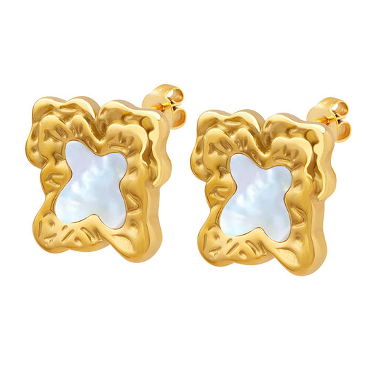 18K gold plated Stainless steel  Flowers earrings