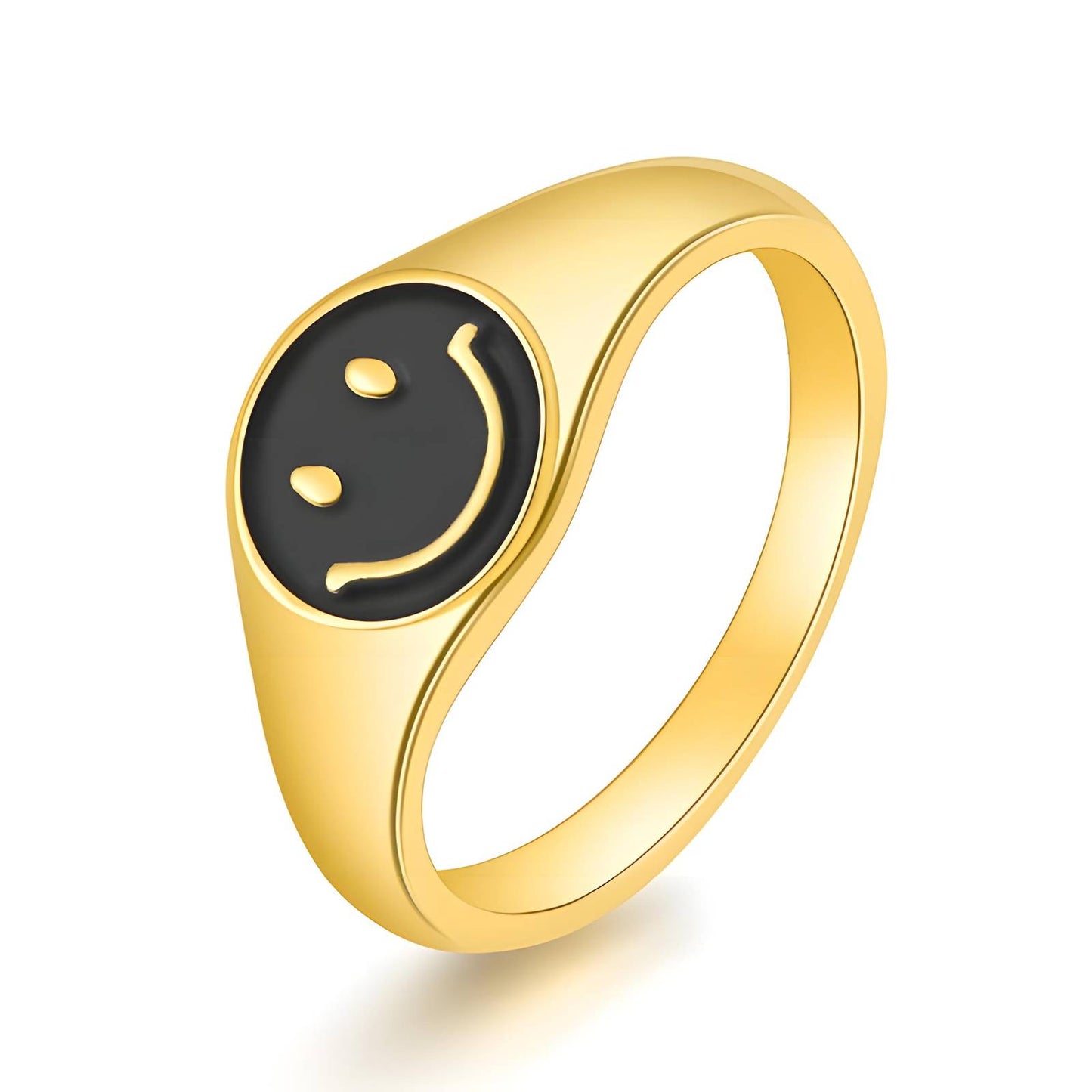 18K gold plated Stainless steel  Smile finger ring