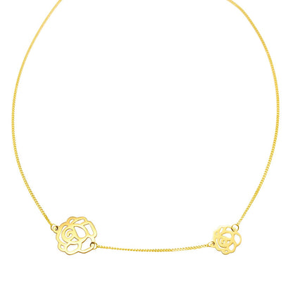 18K gold plated Stainless steel  Flowers necklace