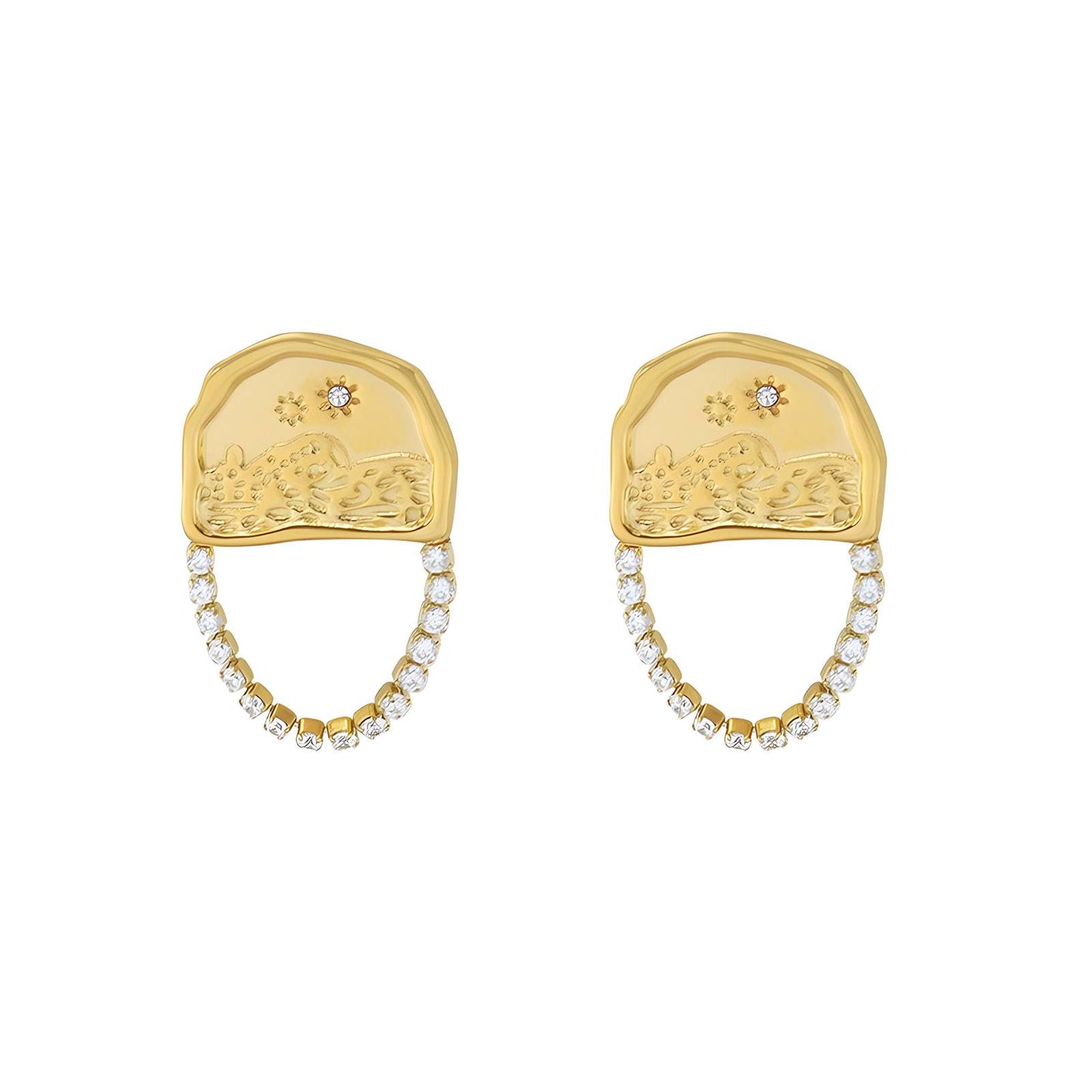 18K gold plated Stainless steel  Star earrings